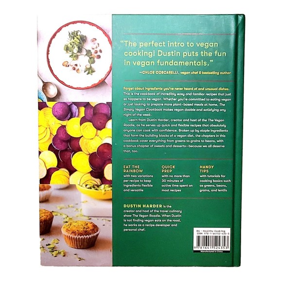 The Simply Vegan Cookbook Easy Fun Plant Based Recipes Hardcover Dustin Harder - Picture 2 of 6